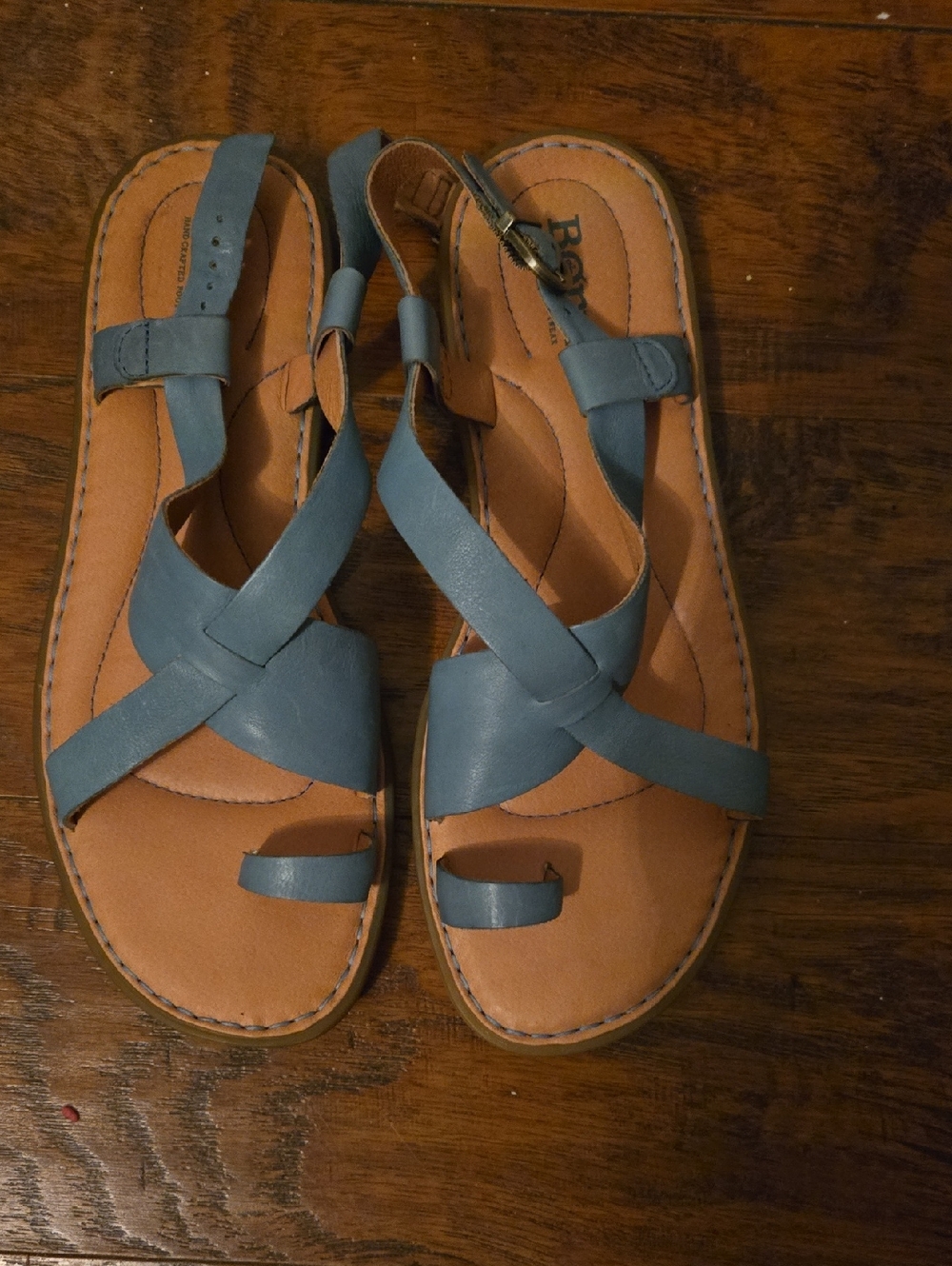 Born Blue Leather Crisscross Women's Sandals